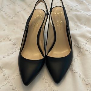 Jessica Simpson Black Pointed Toe Slingbacks